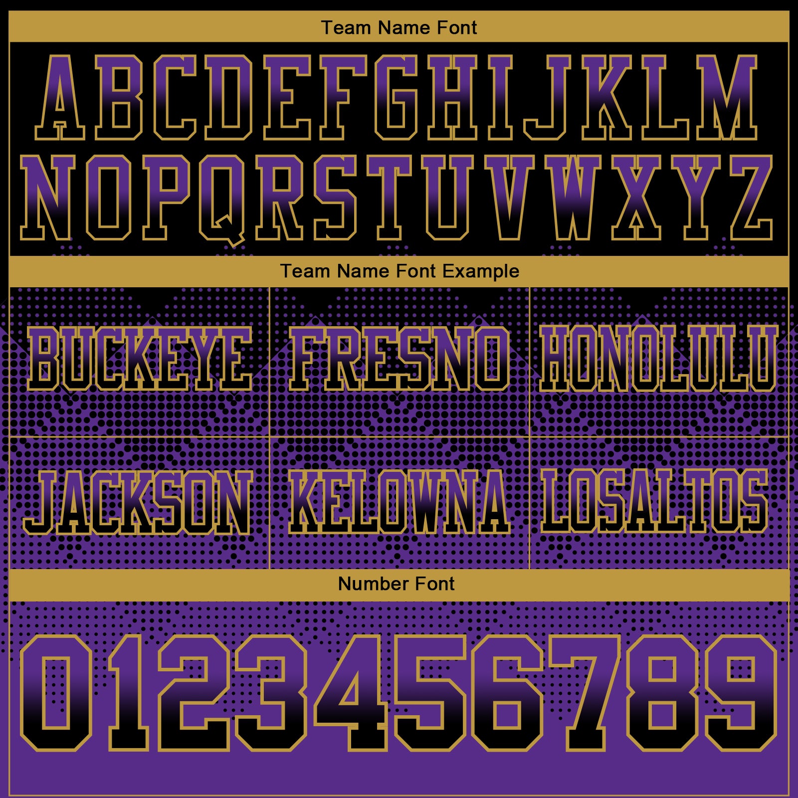 Custom Black Purple-Old Gold Authentic Gradient Square Shape 7V7 Flag Football Jersey - Fan Version