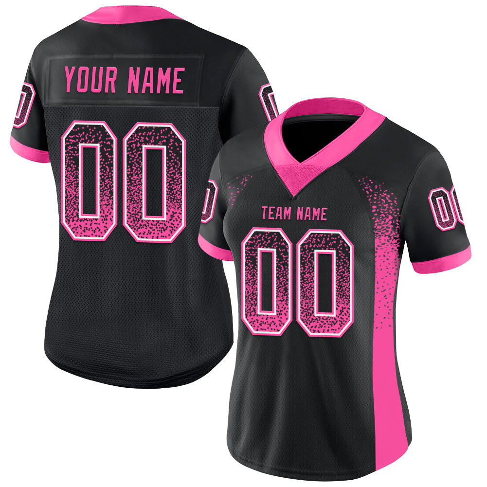Custom Black Pink-White Drift Fashion Football Jersey - Fan Version