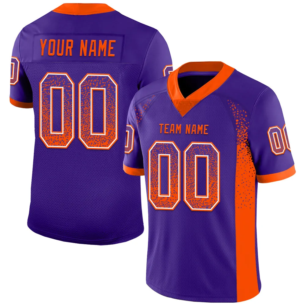 Custom Purple Orange-White Drift Fashion Football Jersey - Player Version