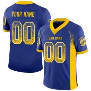 Custom Royal Yellow-White Drift Fashion Football Jersey - Fan Version