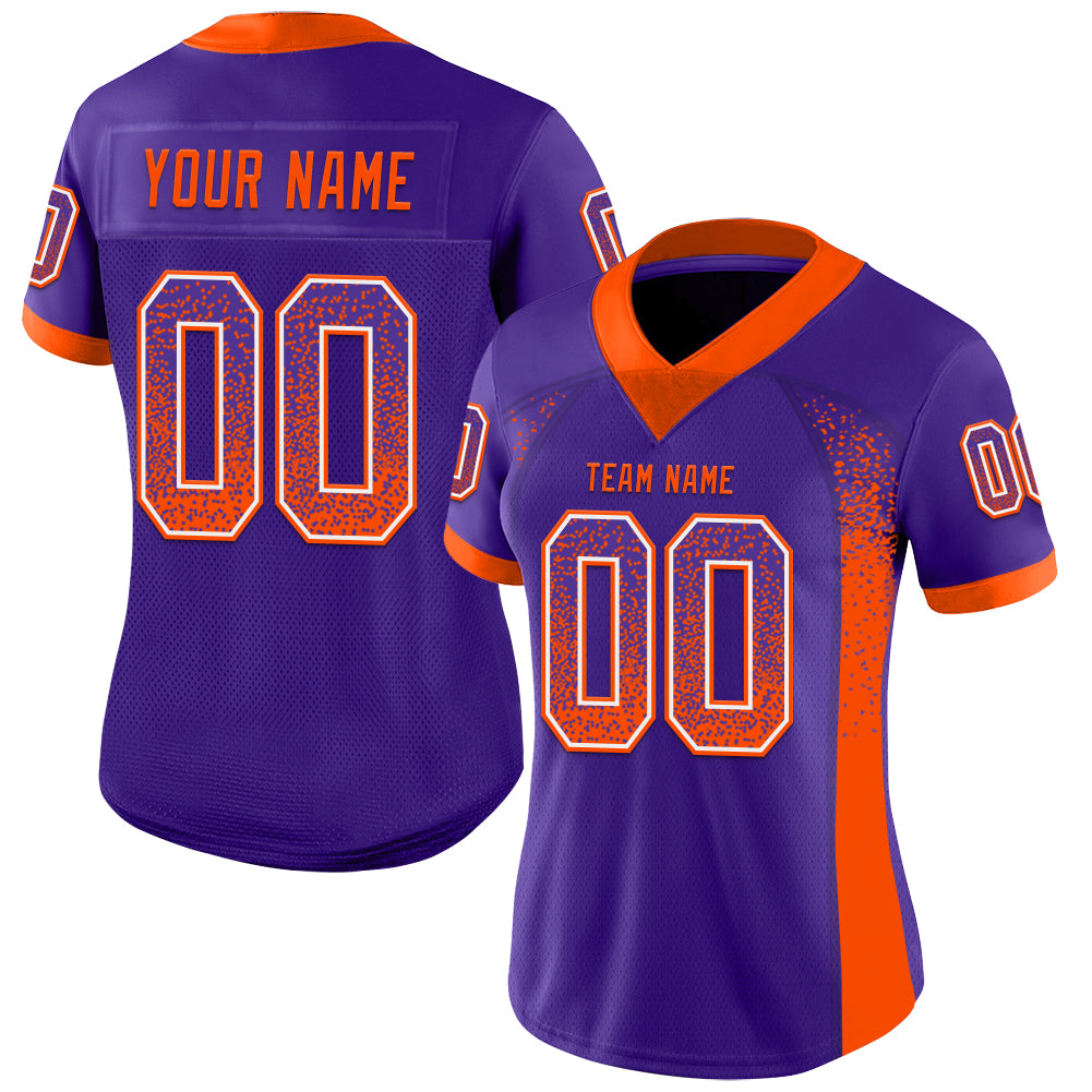 Custom Purple Orange-White Drift Fashion Football Jersey - Player Version