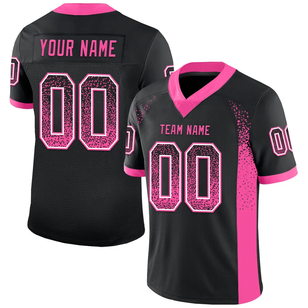 Custom Black Pink-White Drift Fashion Football Jersey - Fan Version